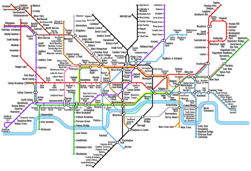 карта метро лондона