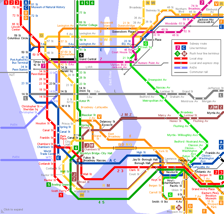 карта метро нью-йорка