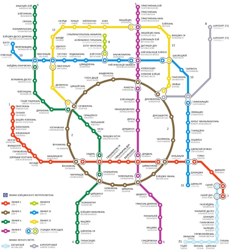 карта метро пекина