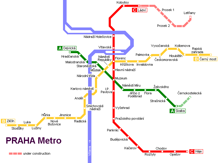 карта метро праги
