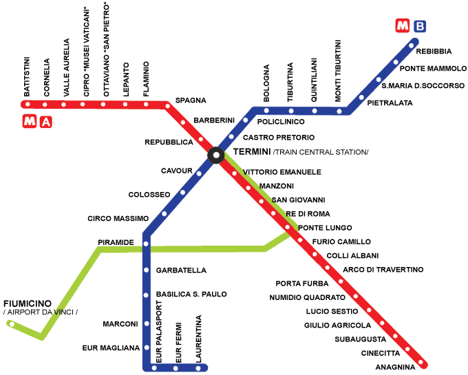 карта метро рима
