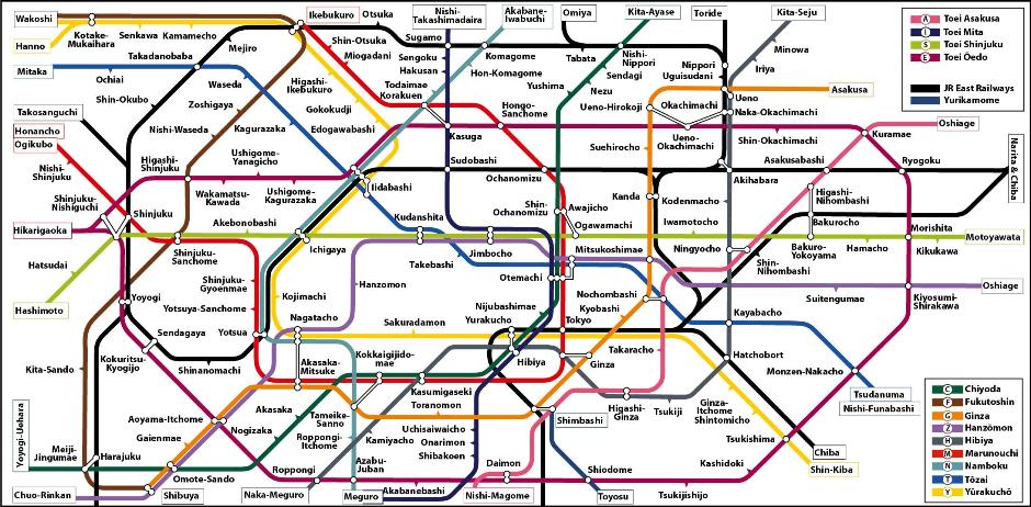 Карта метро Токио