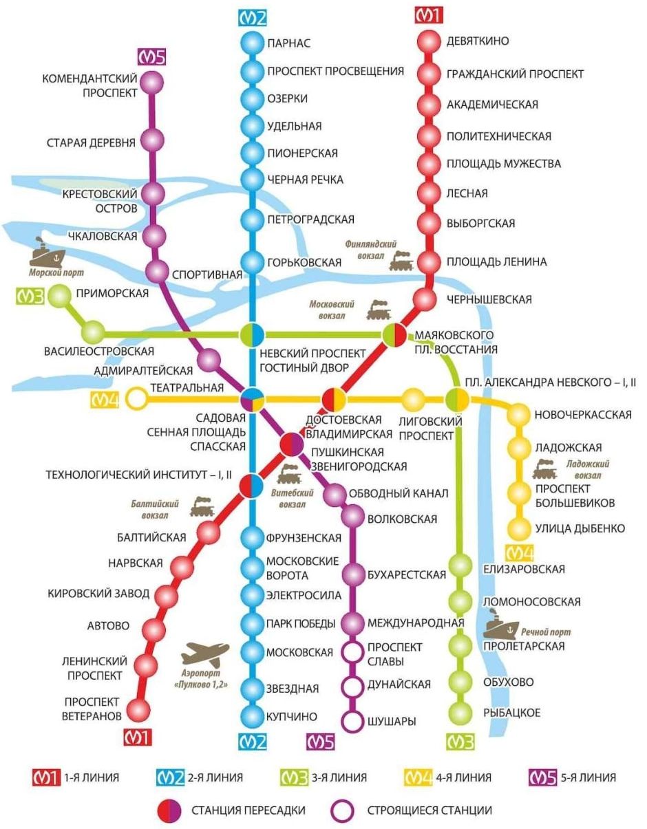 Карта метро спб