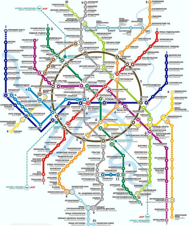 Карта метро Москвы 2014 года