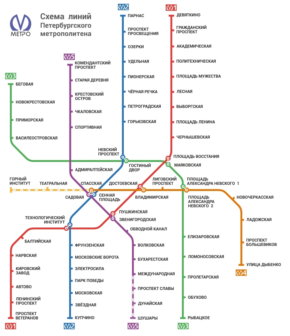 Карта метро Спб / Схема метро Спб